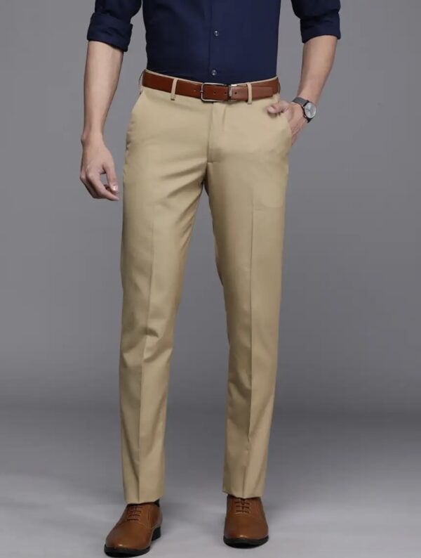 Slim Fit Men Brown Trousers